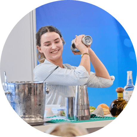 Lady making cocktails